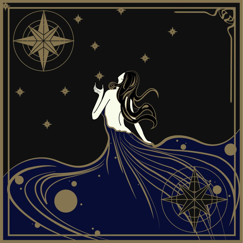 Illustration carte de tarot étoile