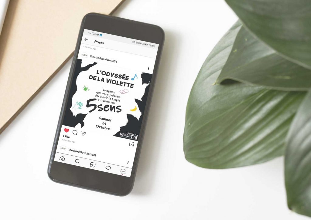 mockup instagram événement L'odyssée de la Violette