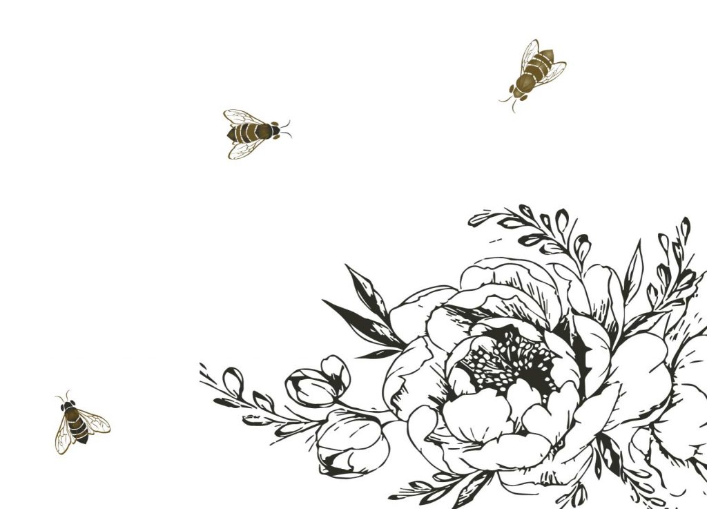 fleurs et abeilles vectoriel