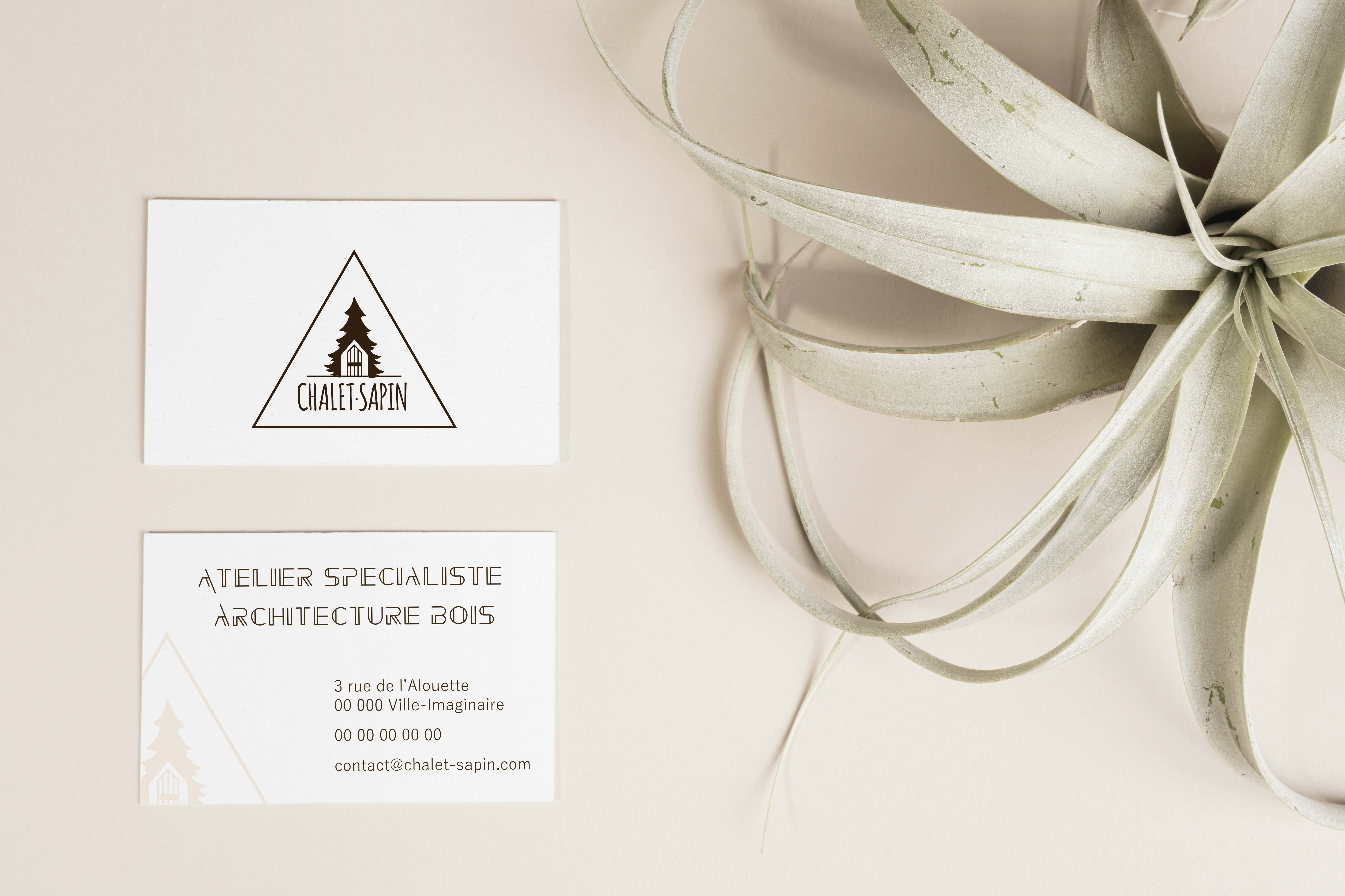 carte de visite chalet-sapin